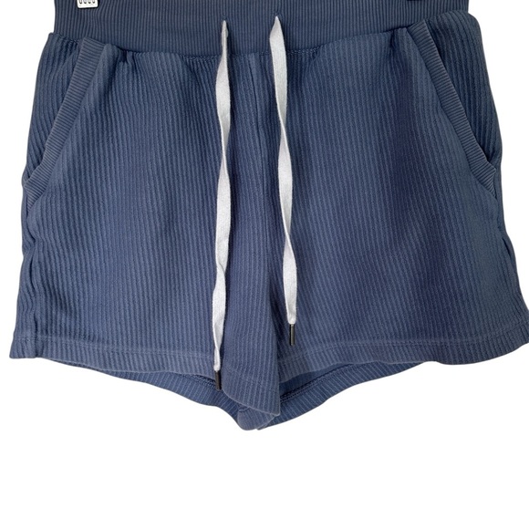 Aerie Blue Ribbed Athletic Shorts with Elastic Waistband - Picture 1 of 4